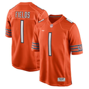 Justin Fields Chicago Bears CJP Apparel Player Game Jersey - Orange