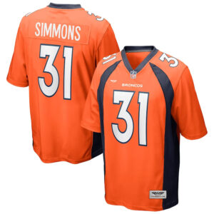 Justin Simmons Denver Broncos CJP Apparel Game Jersey - Orange