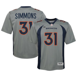 Justin Simmons Denver Broncos CJP Apparel Inverted Game Jersey - Gray