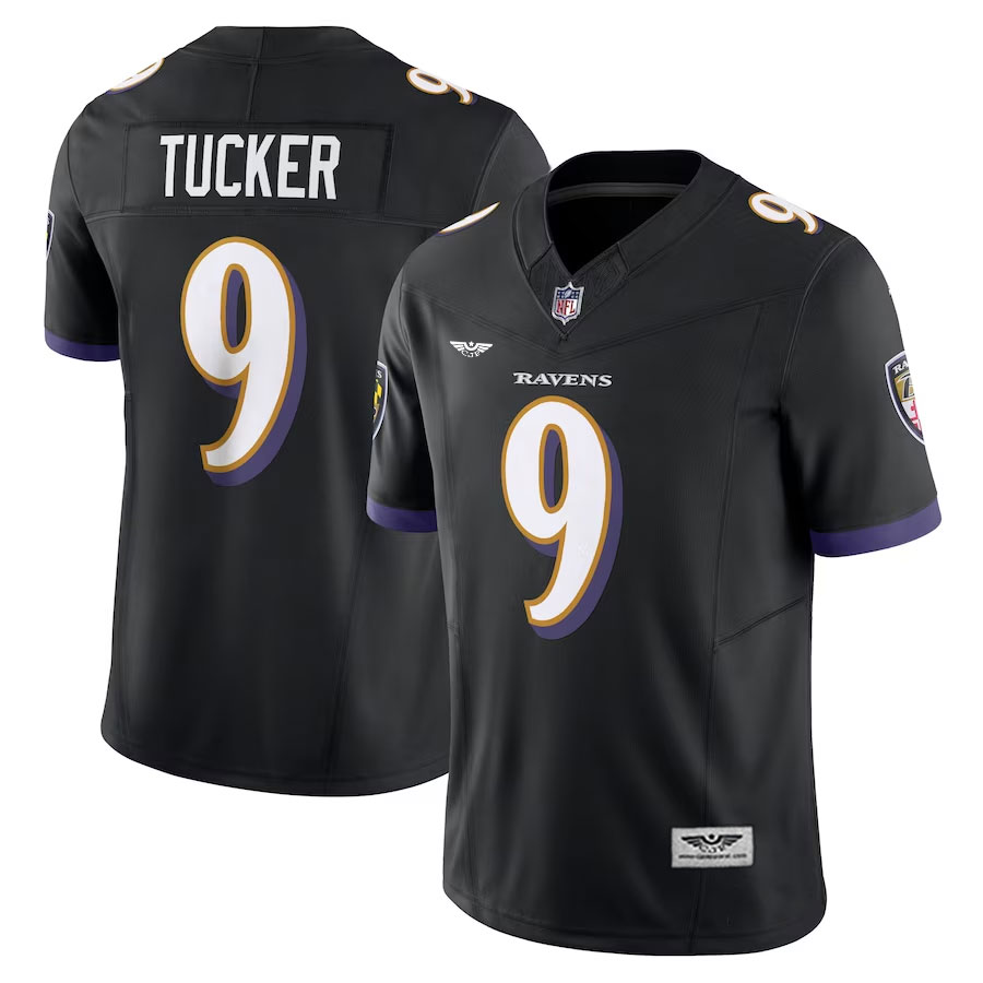 Justin-Tucker-Baltimore-Ravens-CJP-Apparel-Vapor-F.U.S.E.-Limited-Jersey---Black