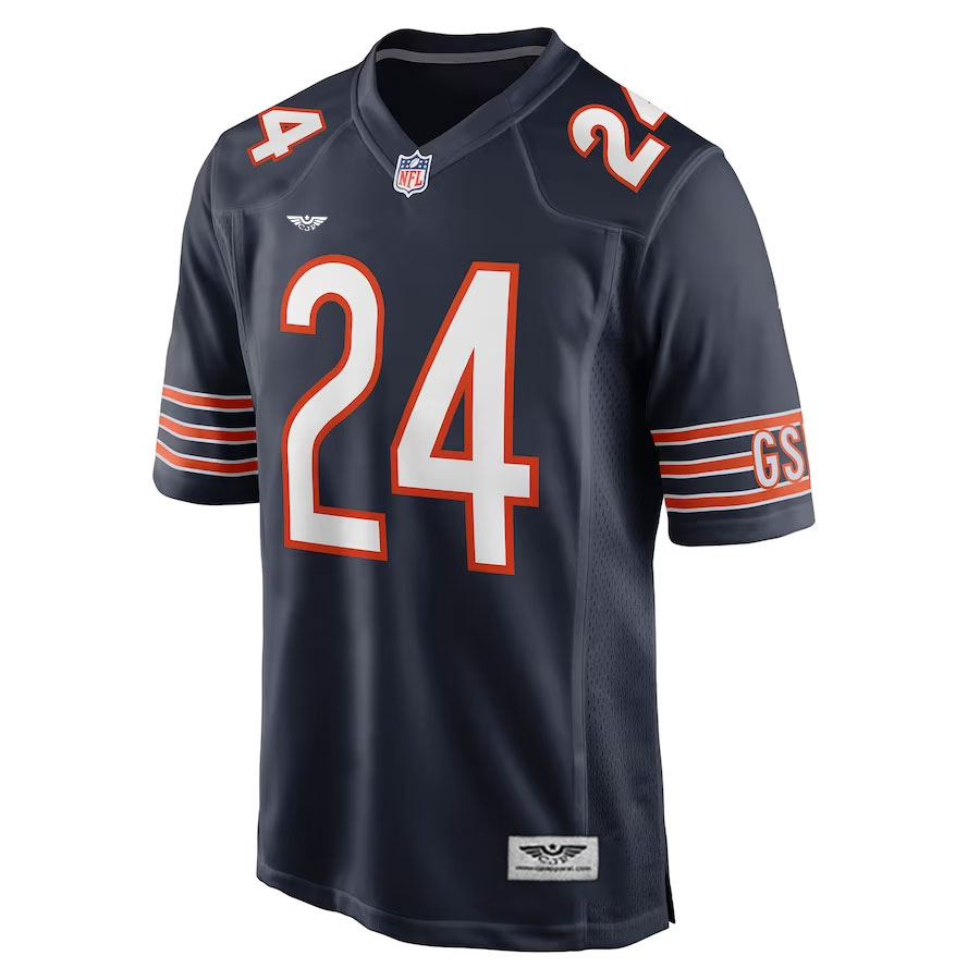 Khalil-Herbert-Chicago-Bears-CJP-Apparel-Game-Jersey---Navy.Furent-Viwe