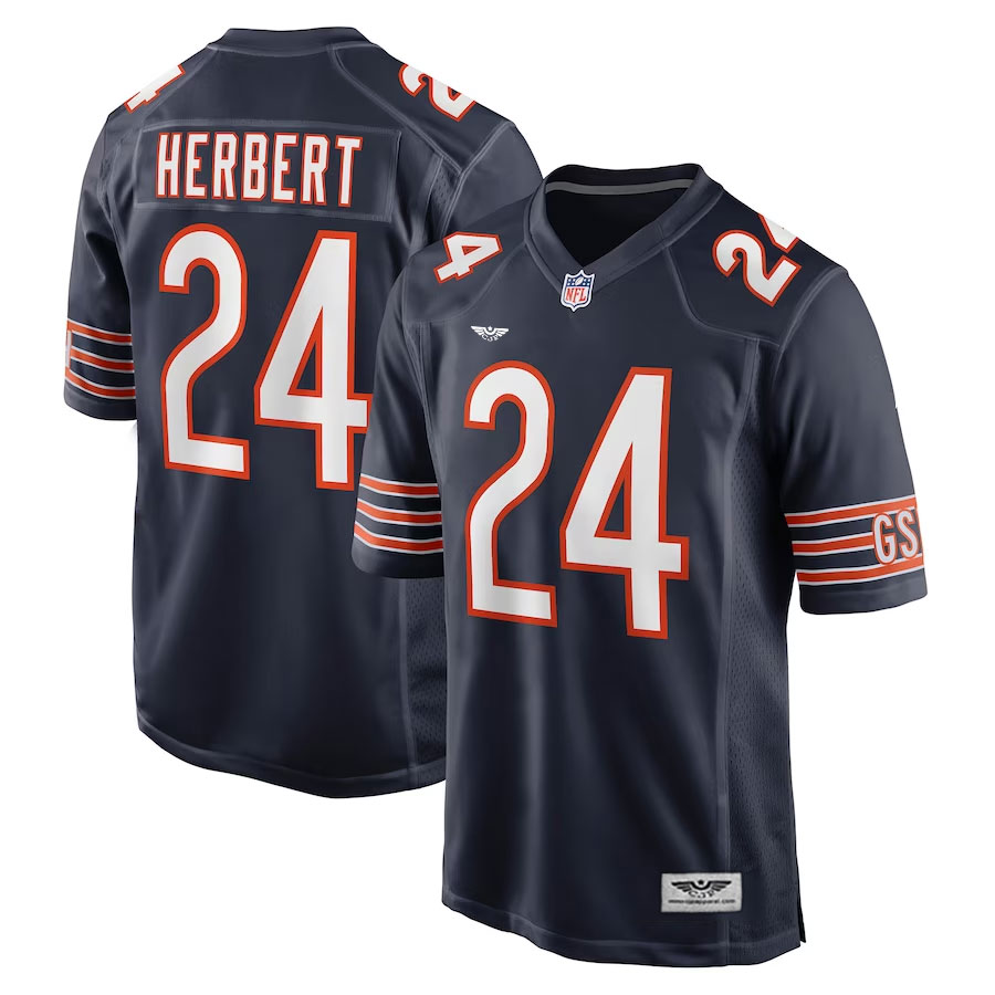 Khalil-Herbert-Chicago-Bears-CJP-Apparel-Game-Jersey---Navy