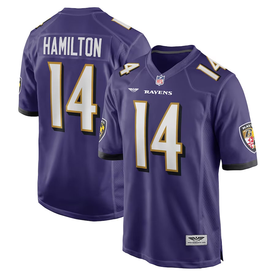 Kyle-Hamilton-Baltimore-Ravens-CJP-Apparel-Player-Game-Jersey---Purple