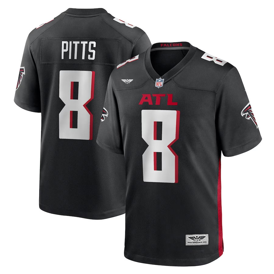Kyle-Pitts-Atlanta-Falcons-CJP-Apparel--Game-Jersey---Black