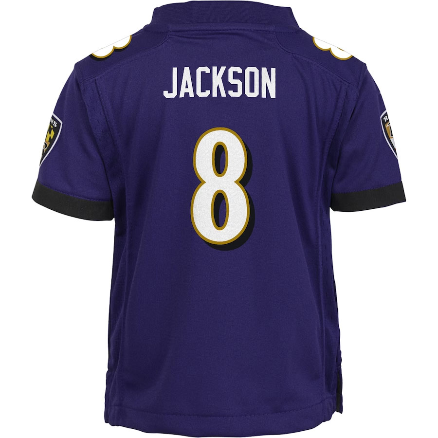 Lamar-Jackson-Baltimore-Ravens-CJP-Apparel-Game-Jersey---Purple-Back-Viwe