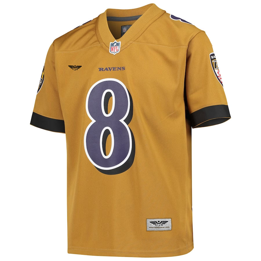 Lamar-Jackson-Baltimore-Ravens-CJP-Apparel-Inverted-Game-Jersey---Gold.Furent-Viwe
