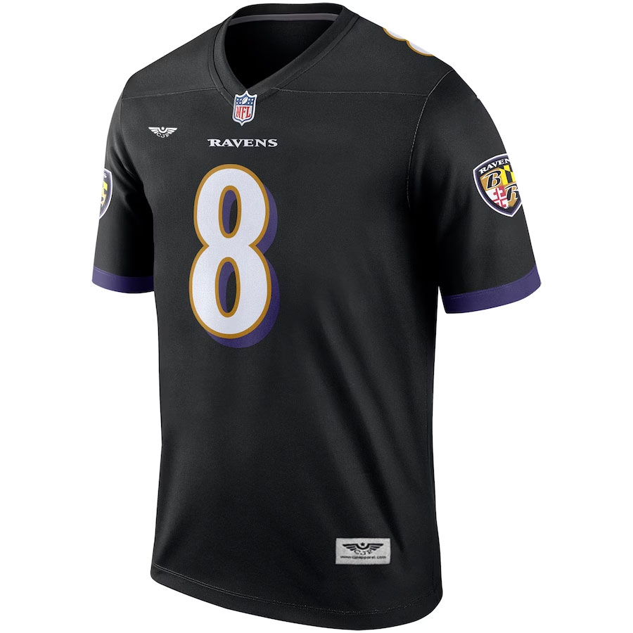 Lamar-Jackson-Baltimore-Ravens-CJP-Apparel-Legend-Jersey---Black-Furent-Viwe