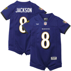 Lamar Jackson Baltimore Ravens CJP Apparel Newborn & Infant Romper Jersey - Purple