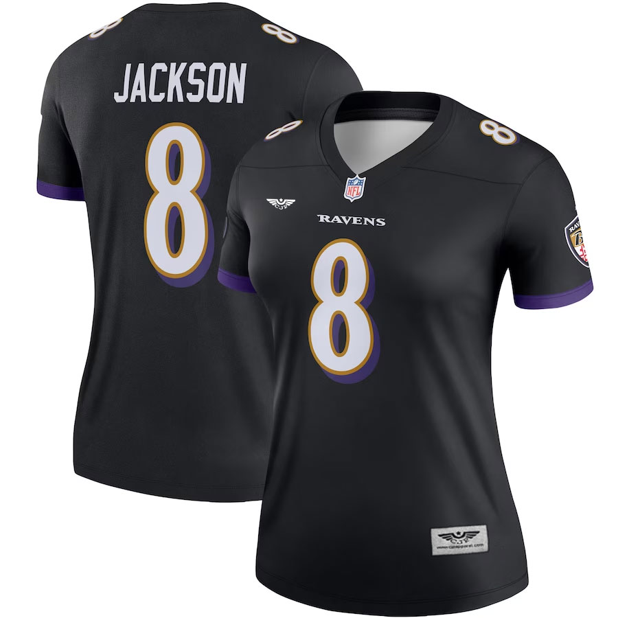 Lamar-Jackson-Baltimore-Ravens-CJP-Apparel-Women's-Legend-Team-Jersey---Black