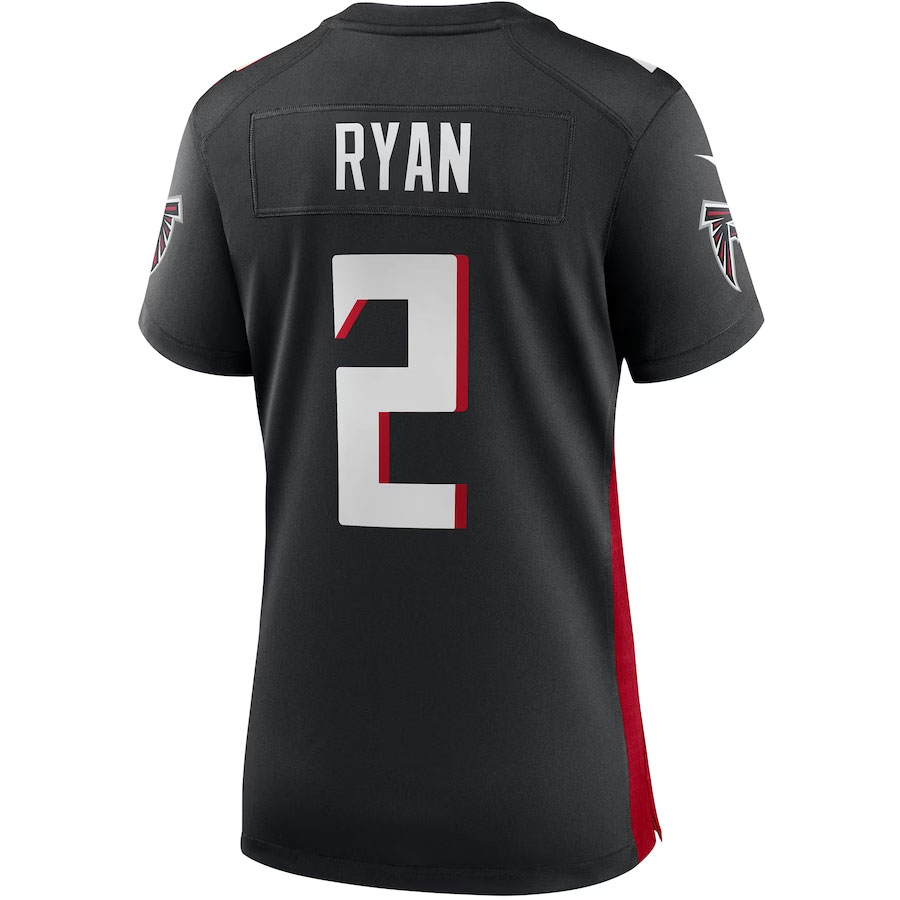 Matt-Ryan-Atlanta-Falcons-CJP-Apparel-Women's-Player-Game-Jersey---Black-Back-Viwe