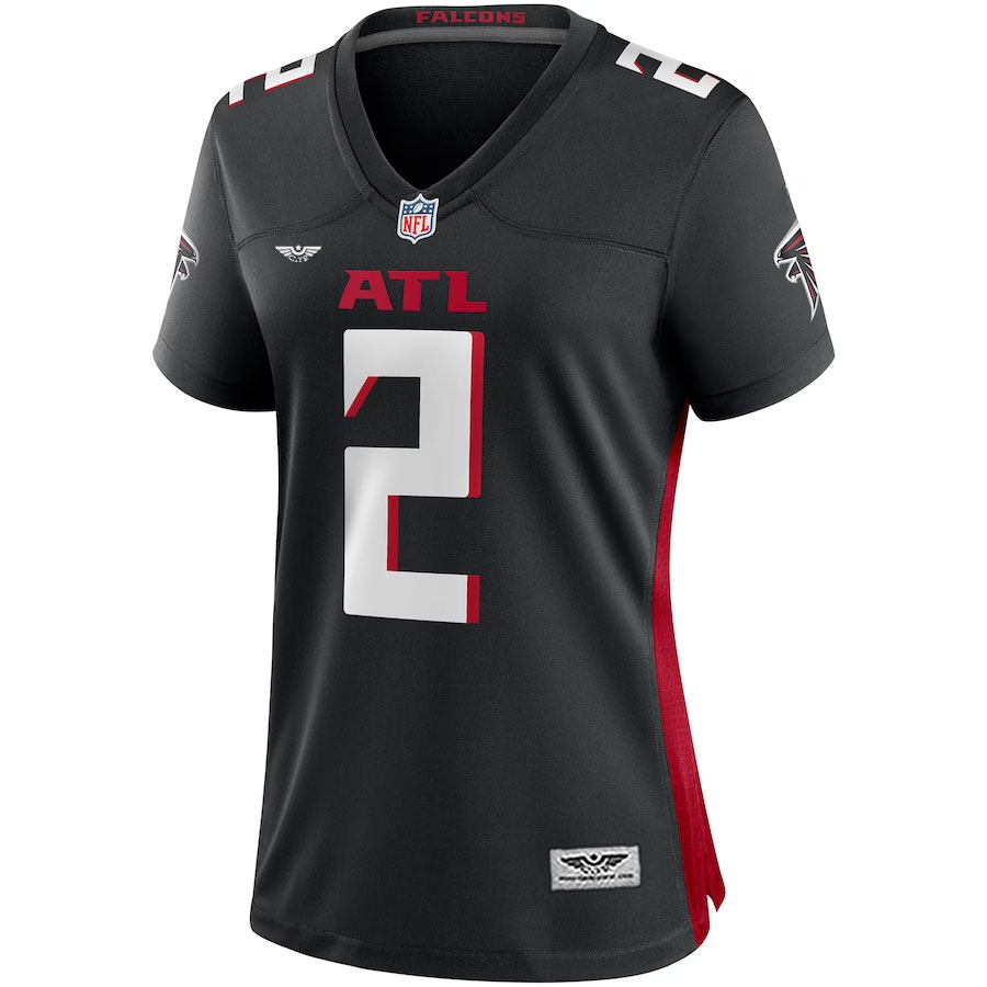 Matt-Ryan-Atlanta-Falcons-CJP-Apparel-Women's-Player-Game-Jersey---Black-Furent-Viwe