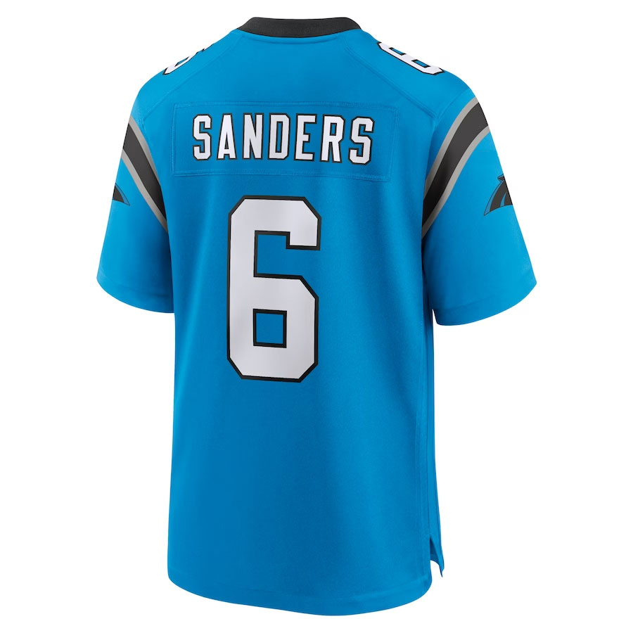 Miles-Sanders-Carolina-Panthers-CJP-Apparel-Team-Game-Jersey---Blue.Back-Viwe