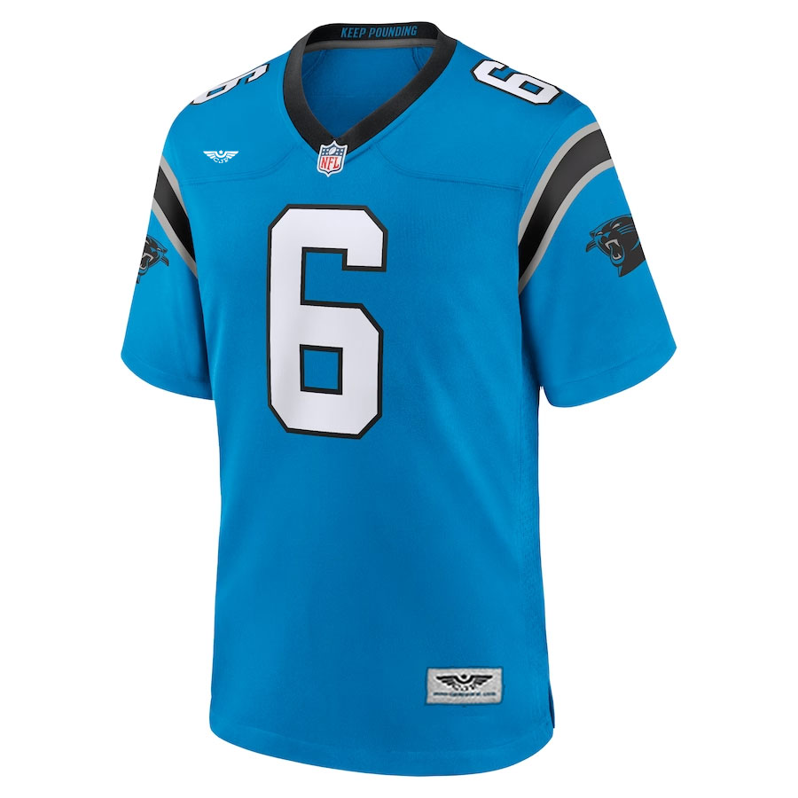 Miles-Sanders-Carolina-Panthers-CJP-Apparel-Team-Game-Jersey---Blue.Furent-Viwe