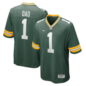Number 1 Dad Green Bay Packers  CJP Apparel Game Jersey - Green