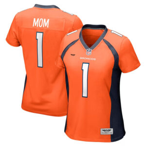 Number 1 Mom Denver Broncos CJP Apparel Women's Game Jersey - Orange