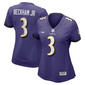 Odell Beckham Jr. Baltimore Ravens CJP Apparel Women's Game Jersey - Purple