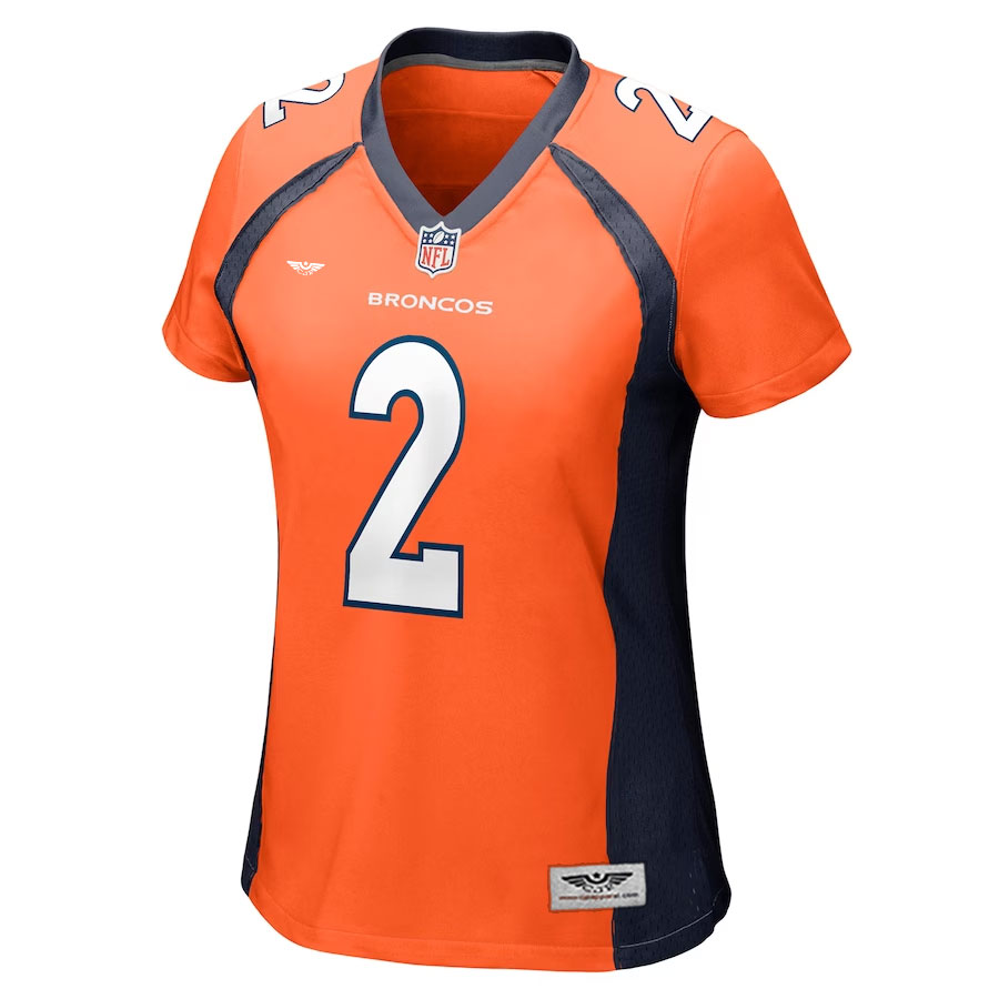 Patrick-Surtain-II-Denver-Broncos-CJP-Apparel-Women's-Game-Jersey---Orange.Furent-Viwe