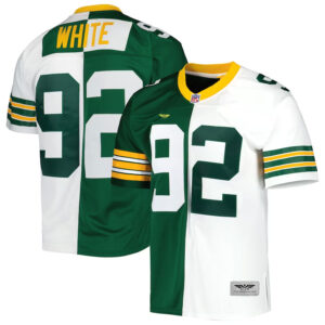 Reggie White Green Bay Packers  CJP Apparel 1996 Split Legacy  Jersey - GreenWhite