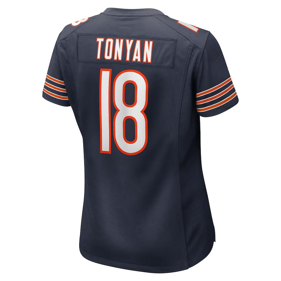 Robert-Tonyan-Chicago-Bears-CJP-Apparel-Women's-Game-Jersey---Navy.Back-Viwe