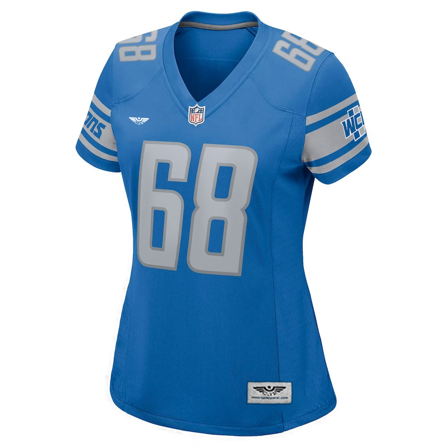 Taylor-Decker-Detroit-Lions-CJP-Apparel-Women's-Game-Jersey---Blue.Furent-Viwe