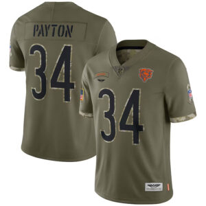 Walter Payton Chicago Bears 2022 Salute To Service Retired Player Limited Jersey - Olive