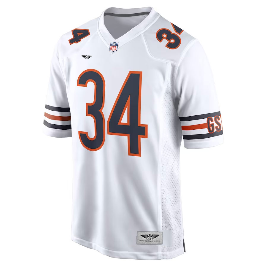 Walter-Payton-Chicago-Bears-CJP-Apparel-Retired-Player-Away-Game-Jersey---White.Furent-Viwe