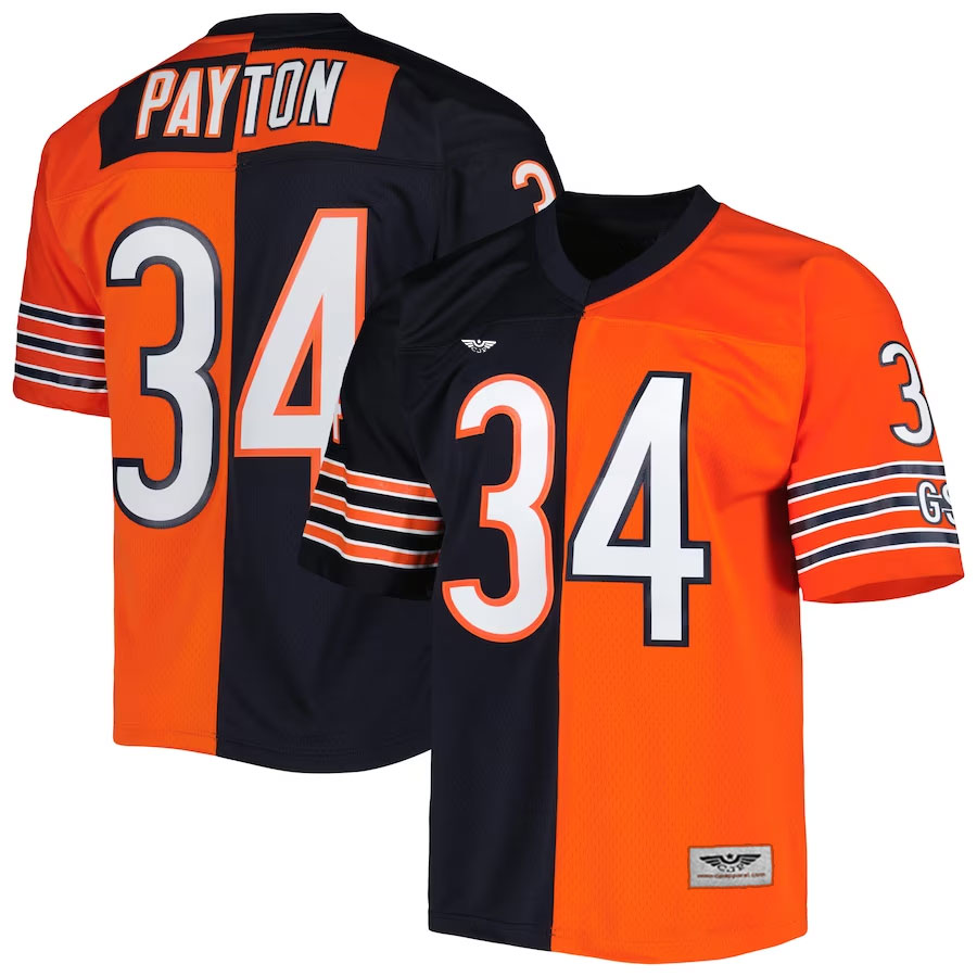 Walter-Payton-Chicago-Bears-Mitchell-&-Ness-1985-Split-Legacy-New-Jersey---NavyOrange