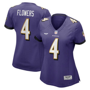 Zay Flowers Baltimore Ravens CJP Apparel Women's Team Game Jersey - Purple