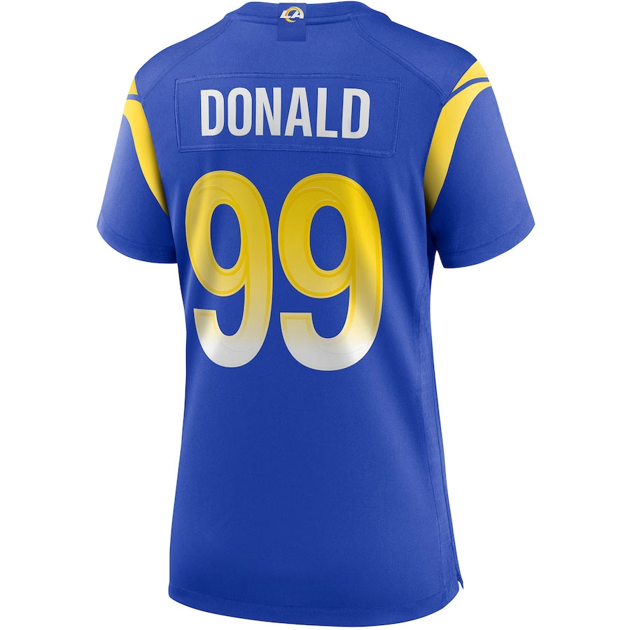 Aaron-Donald-Los-Angeles-Rams-CJP-Apparel-Women's-Player-Jersey---Royal.Back-Viwe