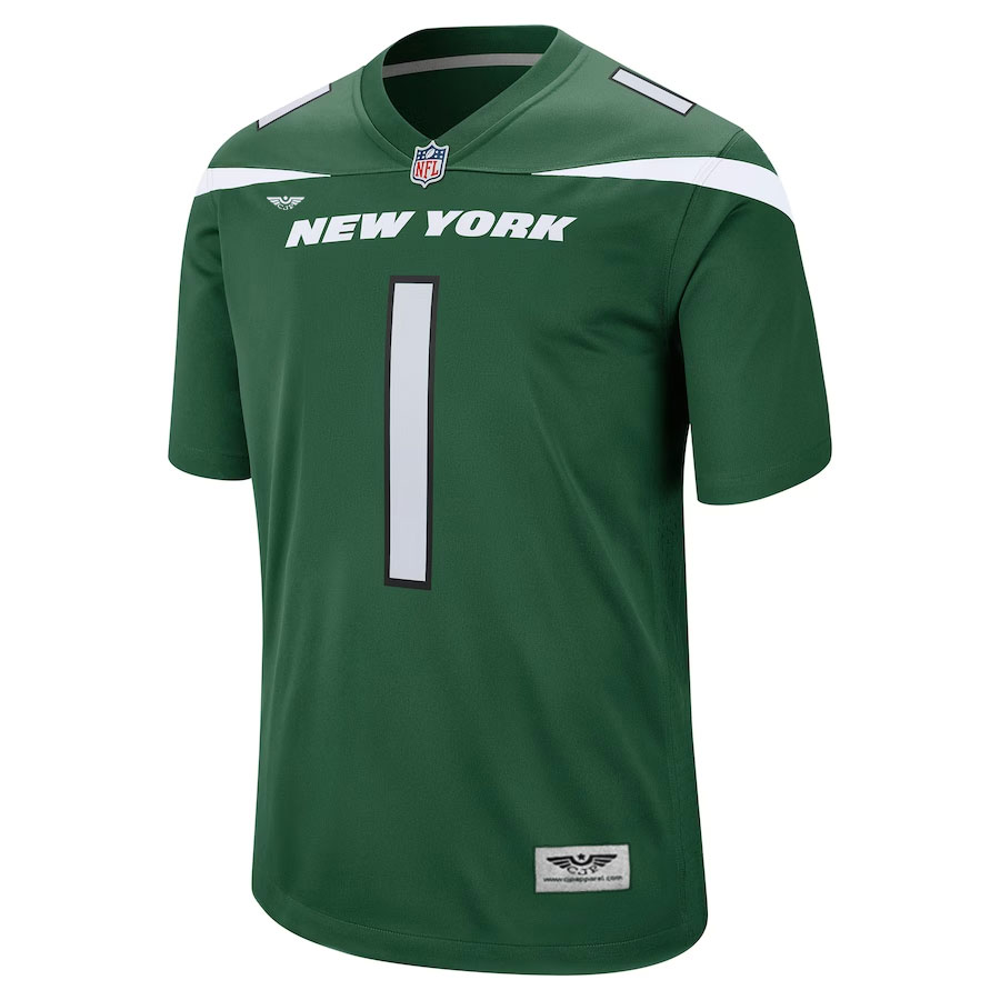 Ahmad-Sauce-Gardner-New-York-Jets-CJP-Apparel-Player-Game-Jersey---Green.Furent-Viwe