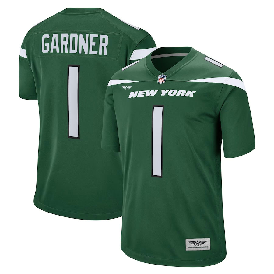 Ahmad-Sauce-Gardner-New-York-Jets-CJP-Apparel-Player-Game-Jersey---Green