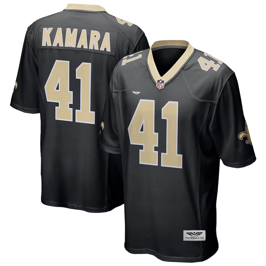 Alvin-Kamara-New-Orleans-Saints-CJP-Apparel-Game-Jersey---Black