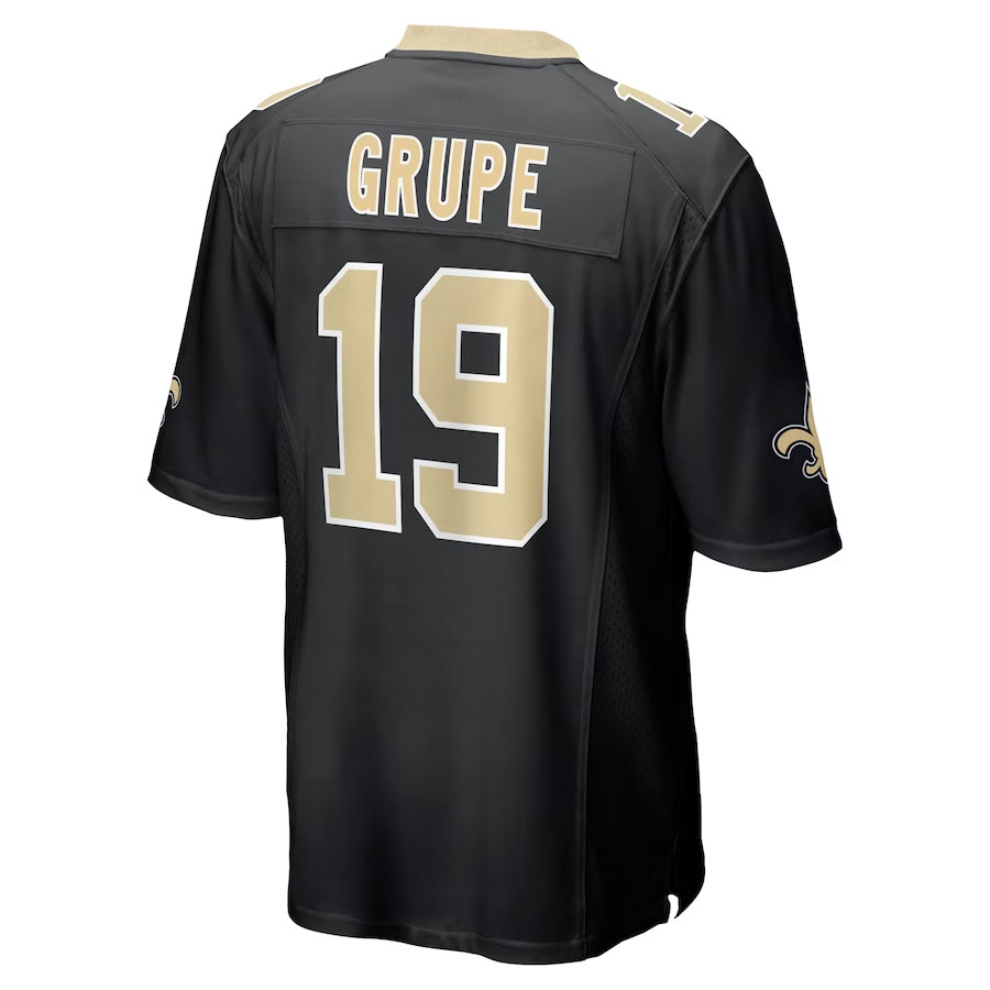 Blake-Grupe-New-Orleans-Saints-CJP-Apparel-Team-Game-Jersey---Black.Back-Viwe