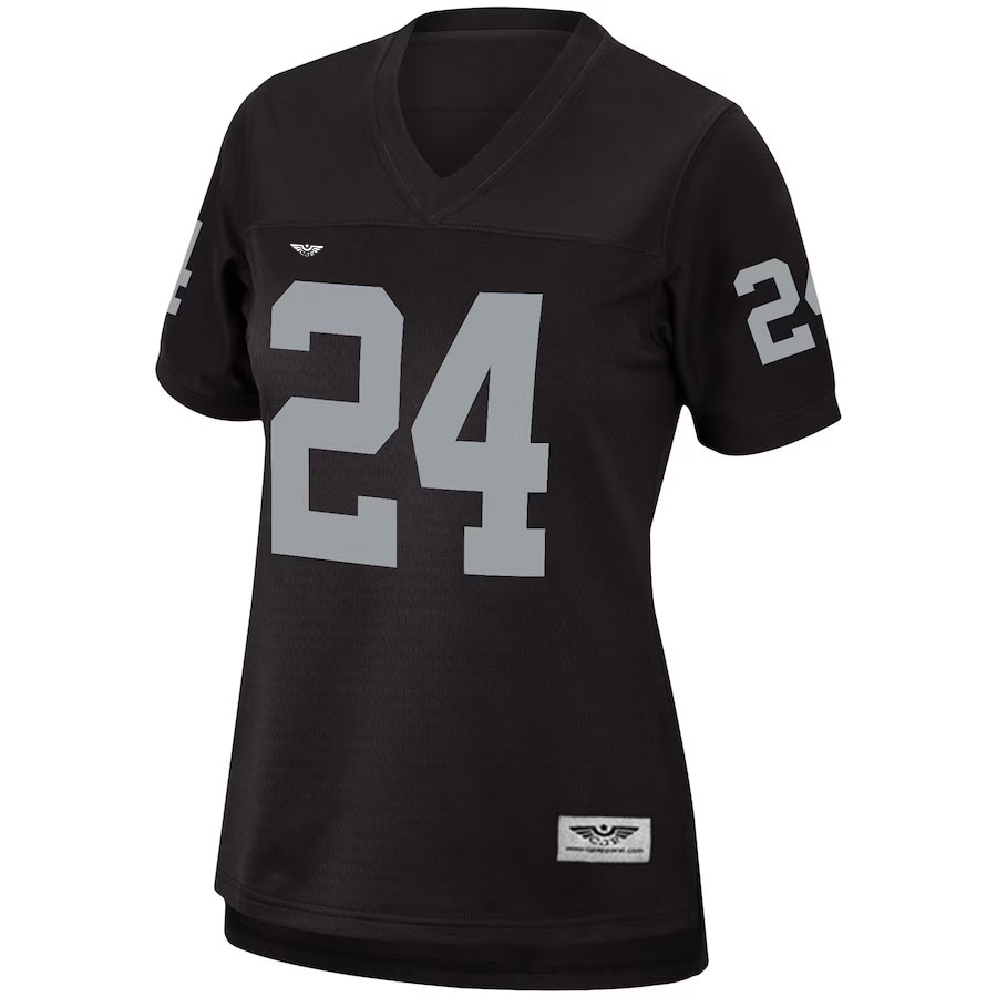 Charles-Woodson-Las-Vegas-Raiders-Mitchell-&-Ness-Women's-Legacy-New-Team-Jersey---Black.Furent-Viwe