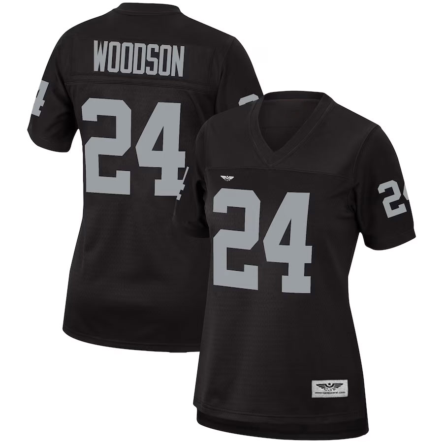Charles-Woodson-Las-Vegas-Raiders-Mitchell-&-Ness-Women's-Legacy-New-Team-Jersey---Black
