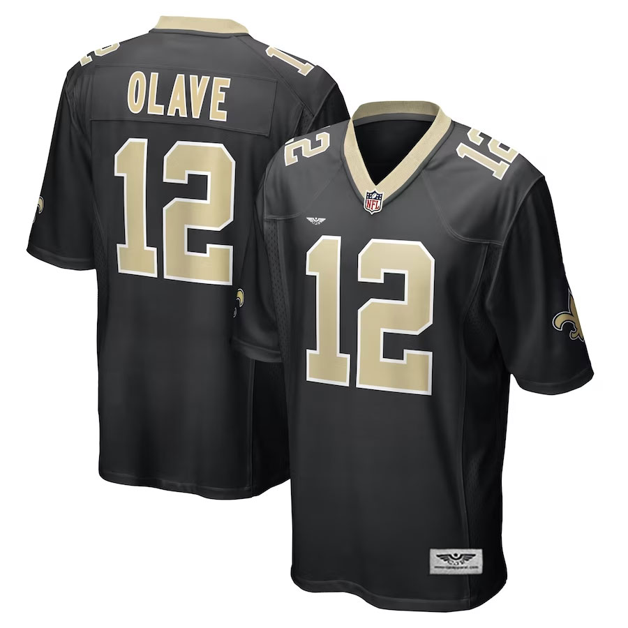 Chris-Olave-New-Orleans-Saints-CJP-Apparel-Player-Game-Jersey---Black