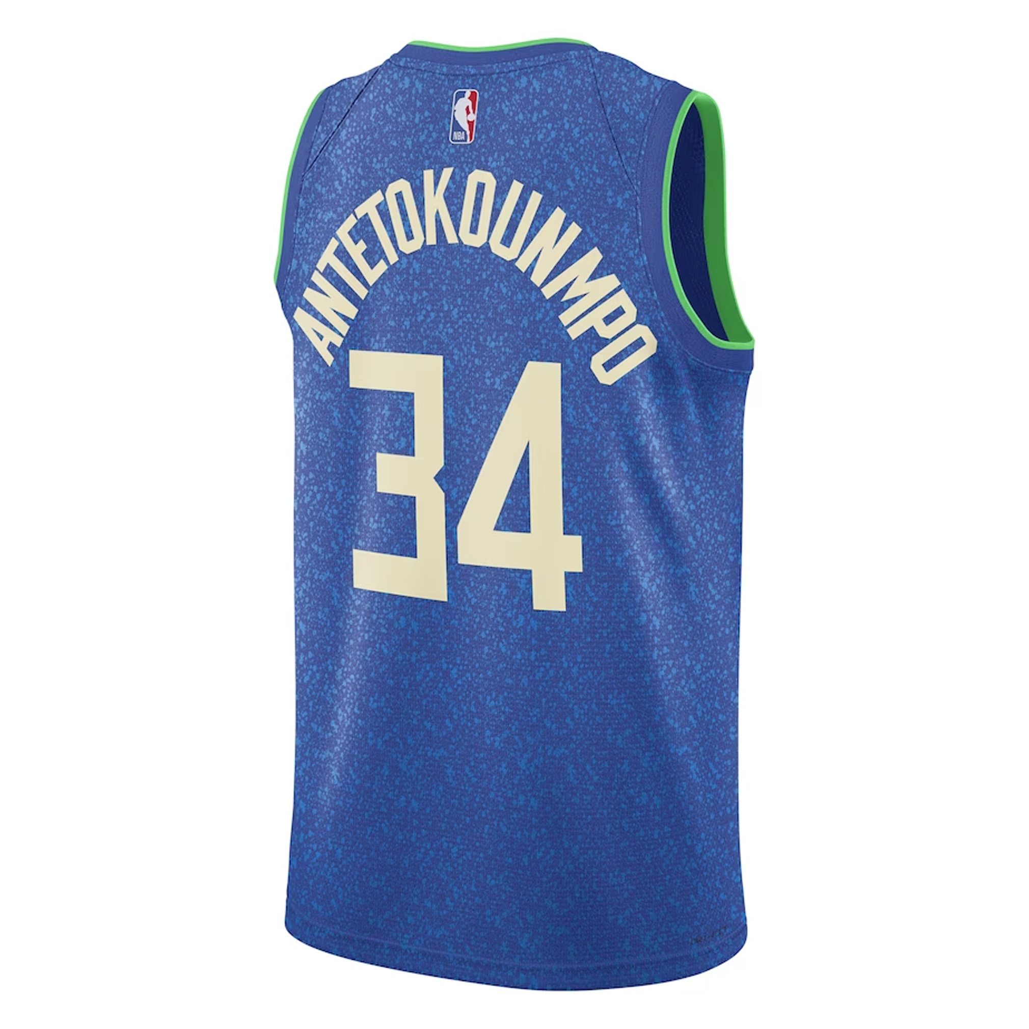 Giannis Antetokounmpo Milwaukee Bucks CJP APPAREL Unisex 2023-24 Swingman Jersey - Blue - City Edition bck