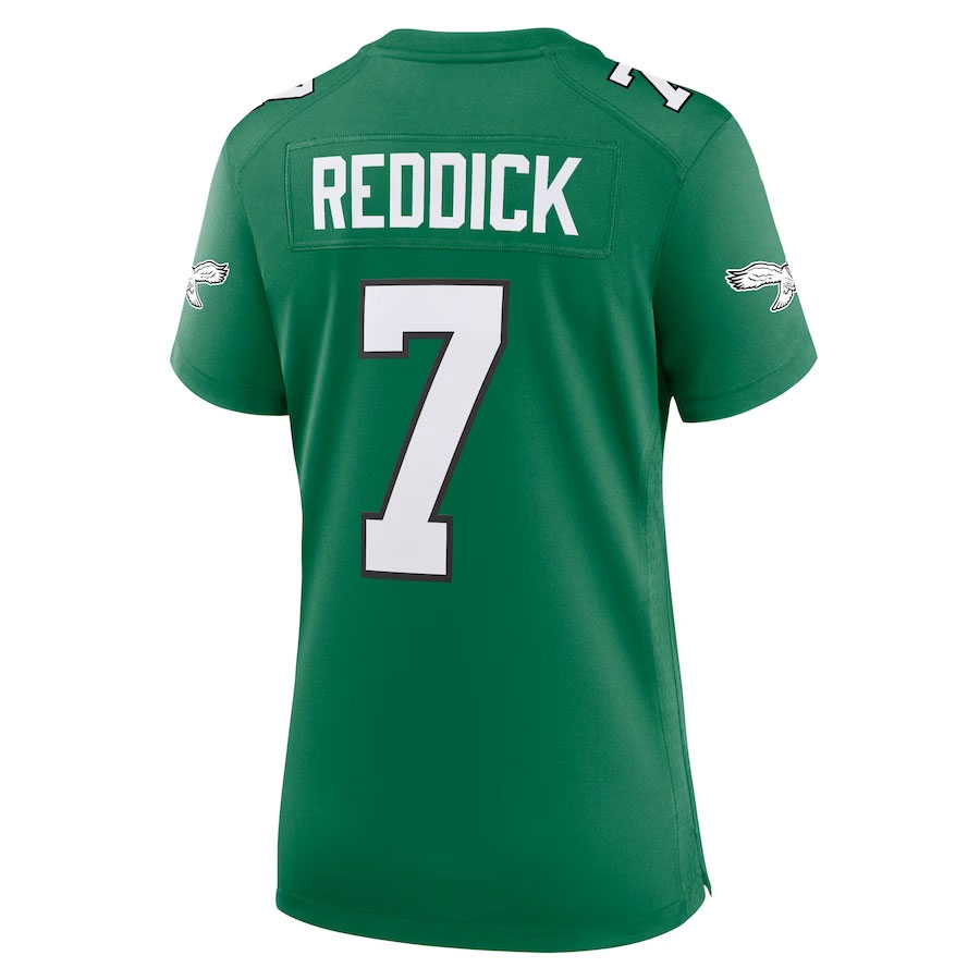Haason-Reddick-Philadelphia-Eagles-CJP-Apparel-Women's-Alternate-Game-Jersey---Kelly-Green.Back-Viwe