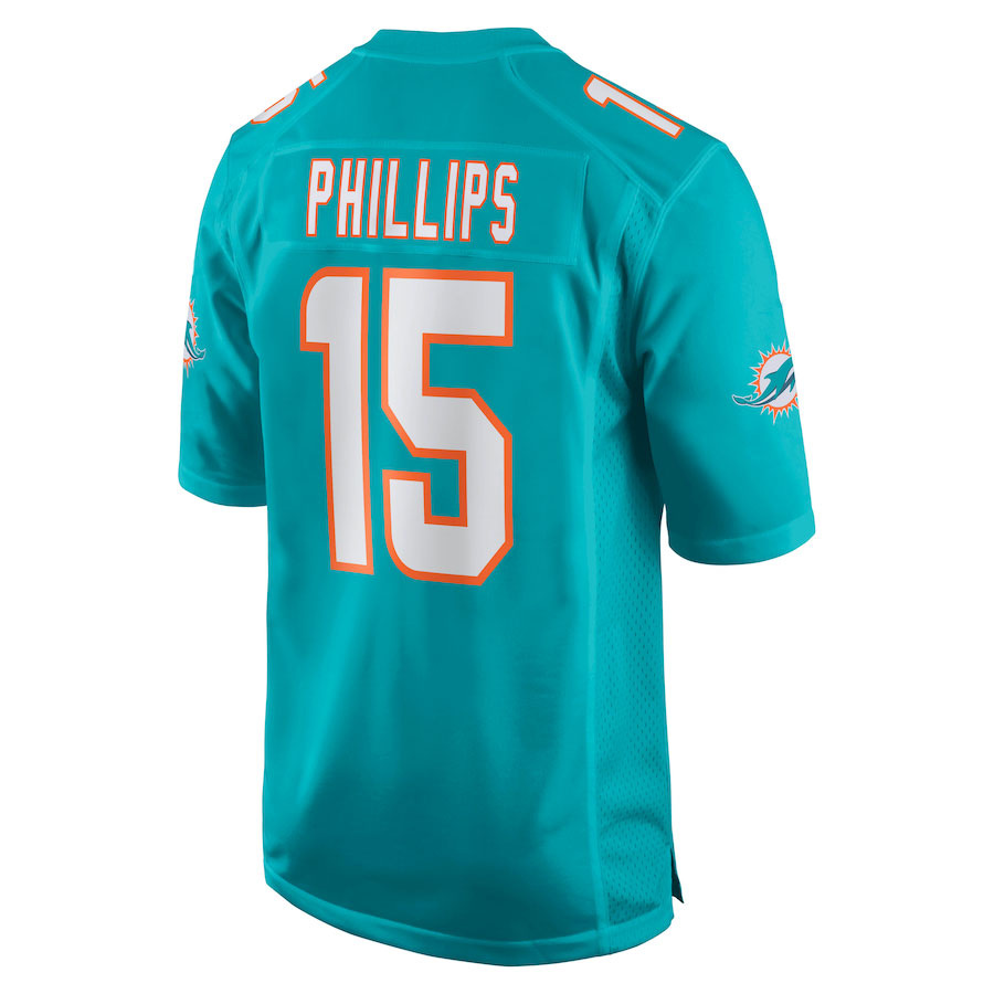 Jaelan-Phillips-Miami-Dolphins-CJP-Apparel-Game-Player-Jersey---Aqua.Back-Viwe