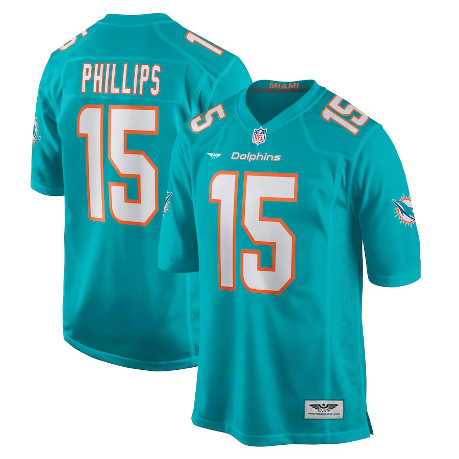 Jaelan-Phillips-Miami-Dolphins-CJP-Apparel-Game-Player-Jersey---Aqua