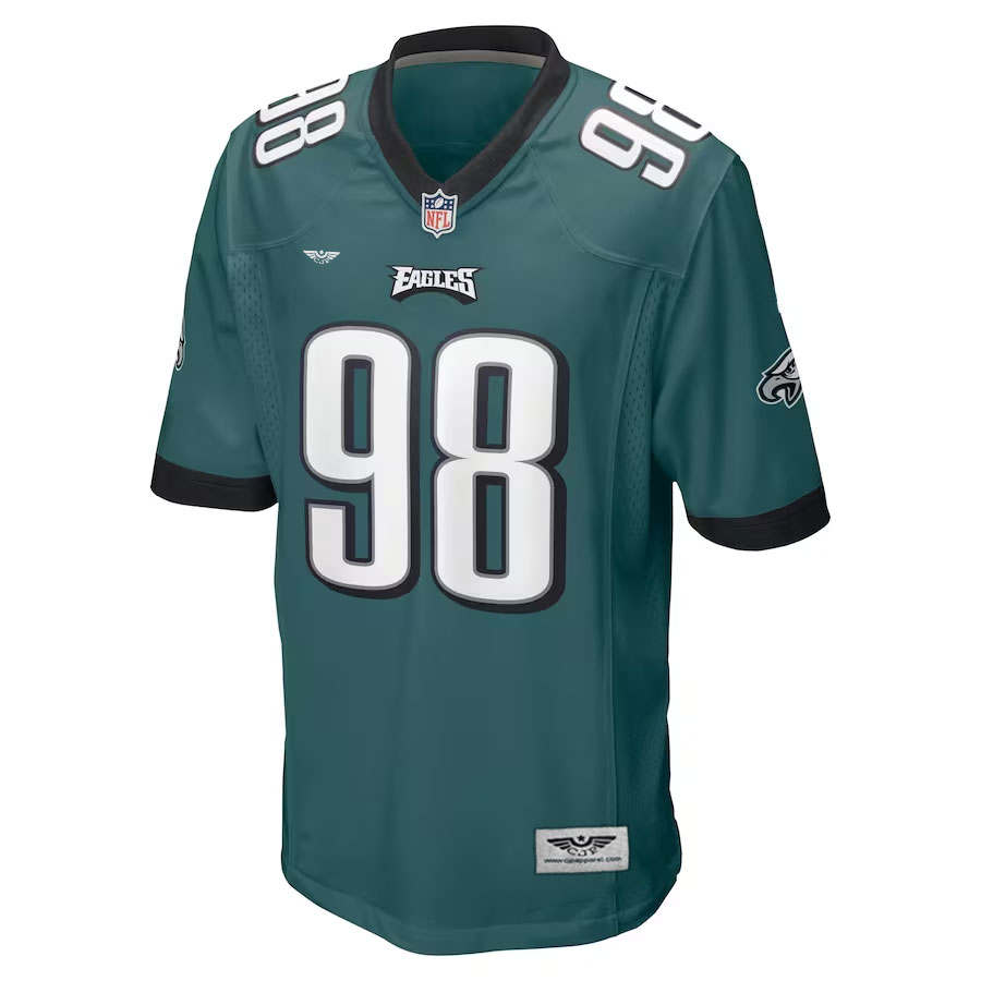 Jalen-Carter-Philadelphia-Eagles-CJP-Apparel-2023-NFL-Draft-First-Round-Pick-Game-Jersey---Midnight-Green.Furent
