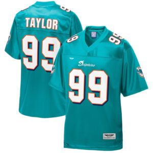 Jason Taylor Miami Dolphins NFL Pro Line Retired Player  Jersey - Aqua