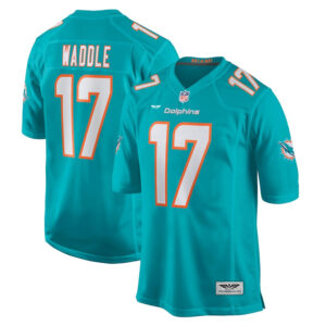 Jaylen Waddle Miami Dolphins  CJP Apparel Game Player Jersey - Aqua