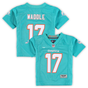 Jaylen Waddle Miami Dolphins  CJP Apparel Game Jersey - Aqua