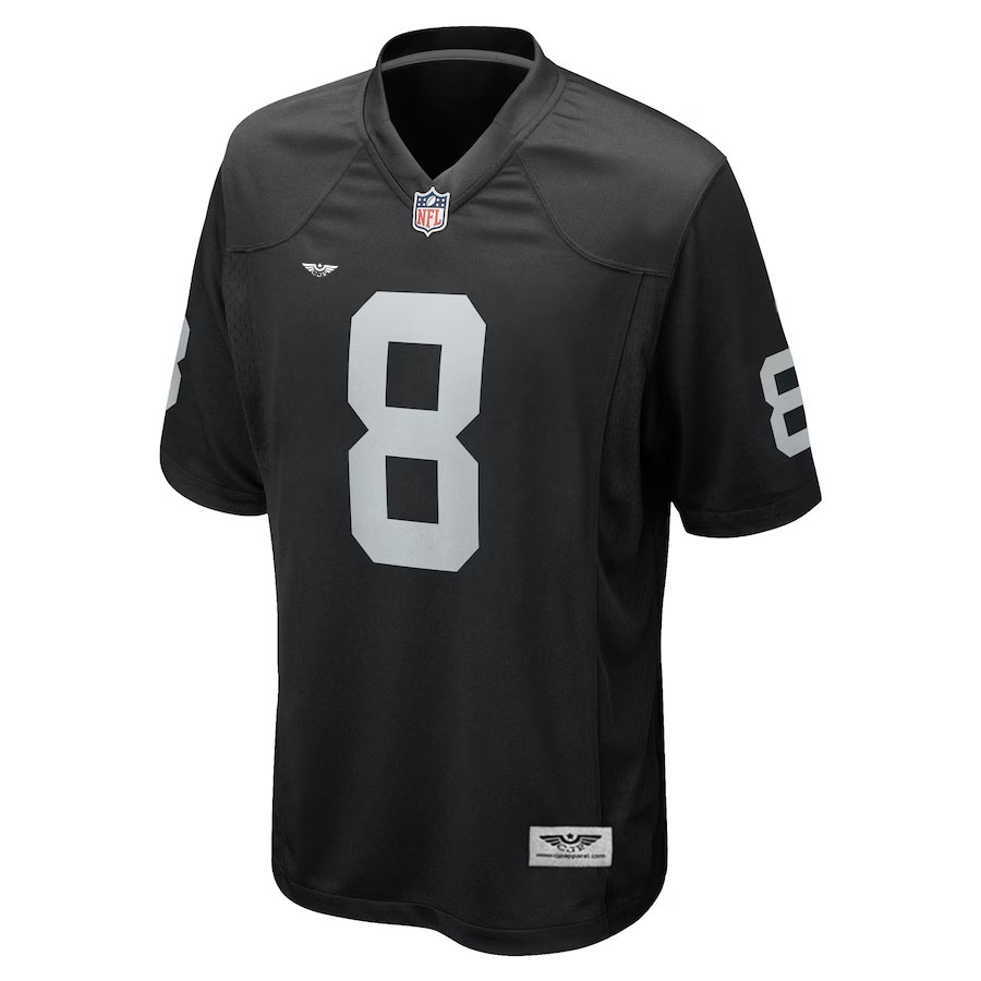 Josh-Jacobs-Las-Vegas-Raiders-CJP-Apparel-Game-Player-Jersey---Black.Furent-Viwe