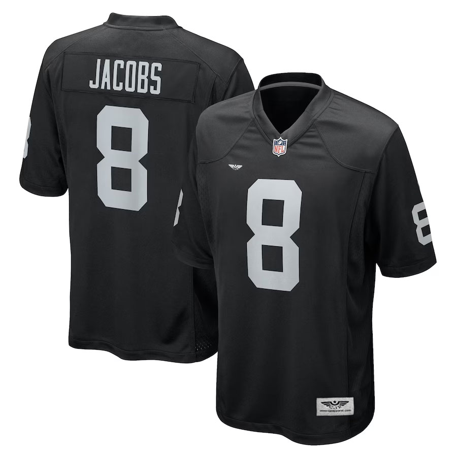 Josh-Jacobs-Las-Vegas-Raiders-CJP-Apparel-Game-Player-Jersey---Black
