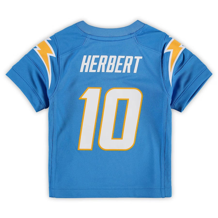 Justin-Herbert-Los-Angeles-Chargers-CJP-Apparel-Toddler-Game-Jersey---Powder-Blue.Back-Viwe