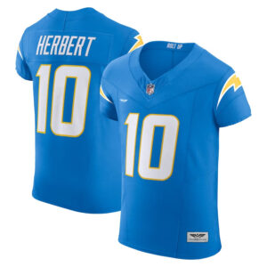 Justin Herbert Los Angeles Chargers CJP Apparel Vapor F.U.S.E. Elite Jersey - Powder Blue