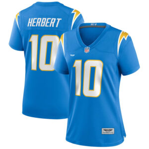 Justin Herbert Los Angeles Chargers CJP Apparel Women's Game Jersey - Powder Blue