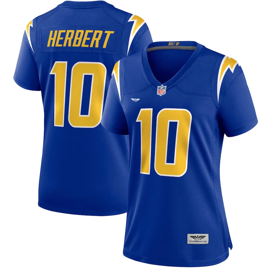 Justin-Herbert-Los-Angeles-Chargers-CJP-Apparel-Women's-Game-Jersey---Royal